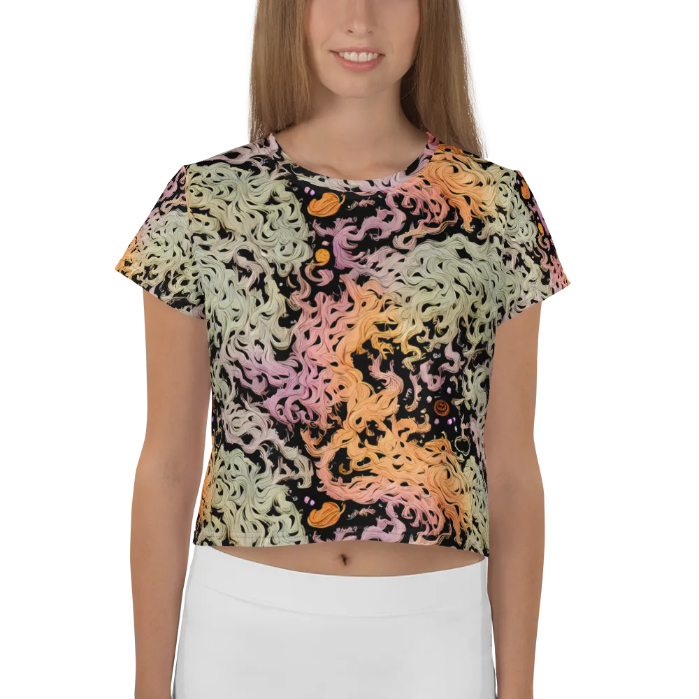 Flame Garden on Crop Tee — Front
