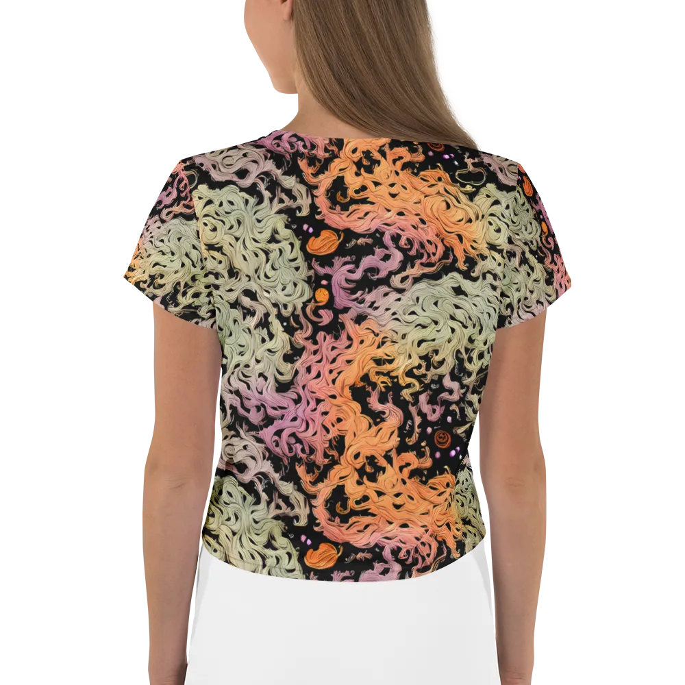 Flame Garden on Crop Tee — Back