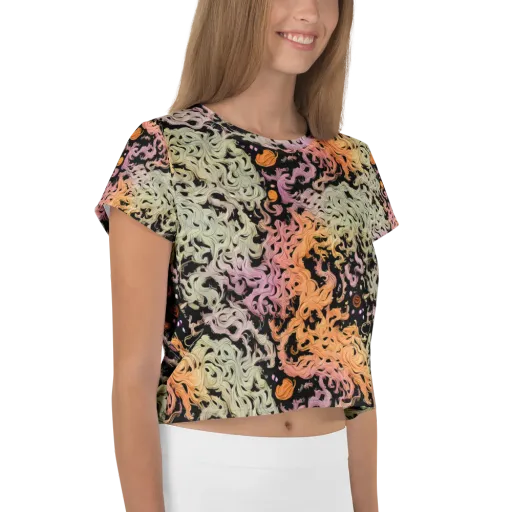 Flame Garden on a Crop Tee
