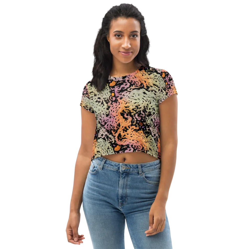 Flame Garden on Crop Tee — Front