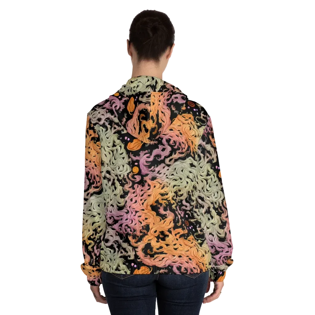 Flame Garden on Women's Full-Zip Hoodie — Back On Person