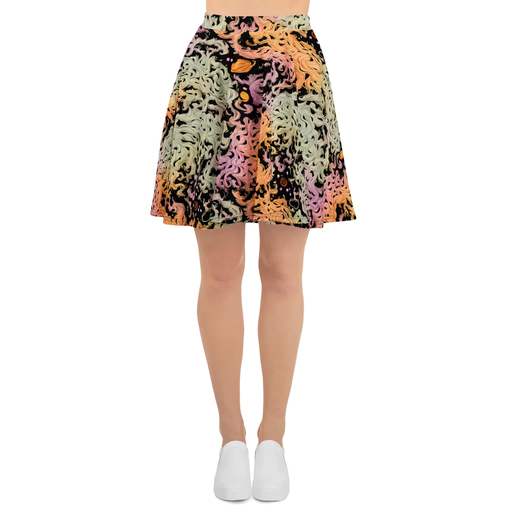 Flame Garden on Skater Skirt — Front