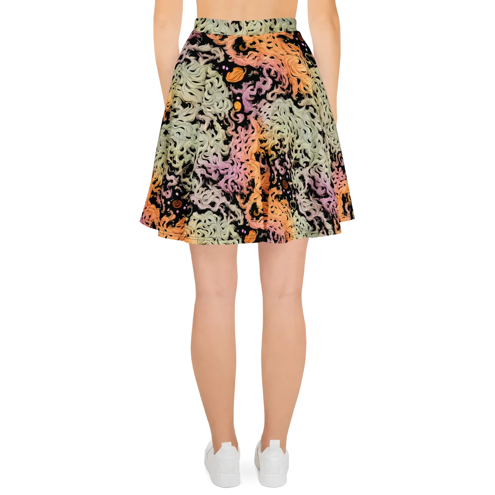 Flame Garden on Skater Skirt — Back