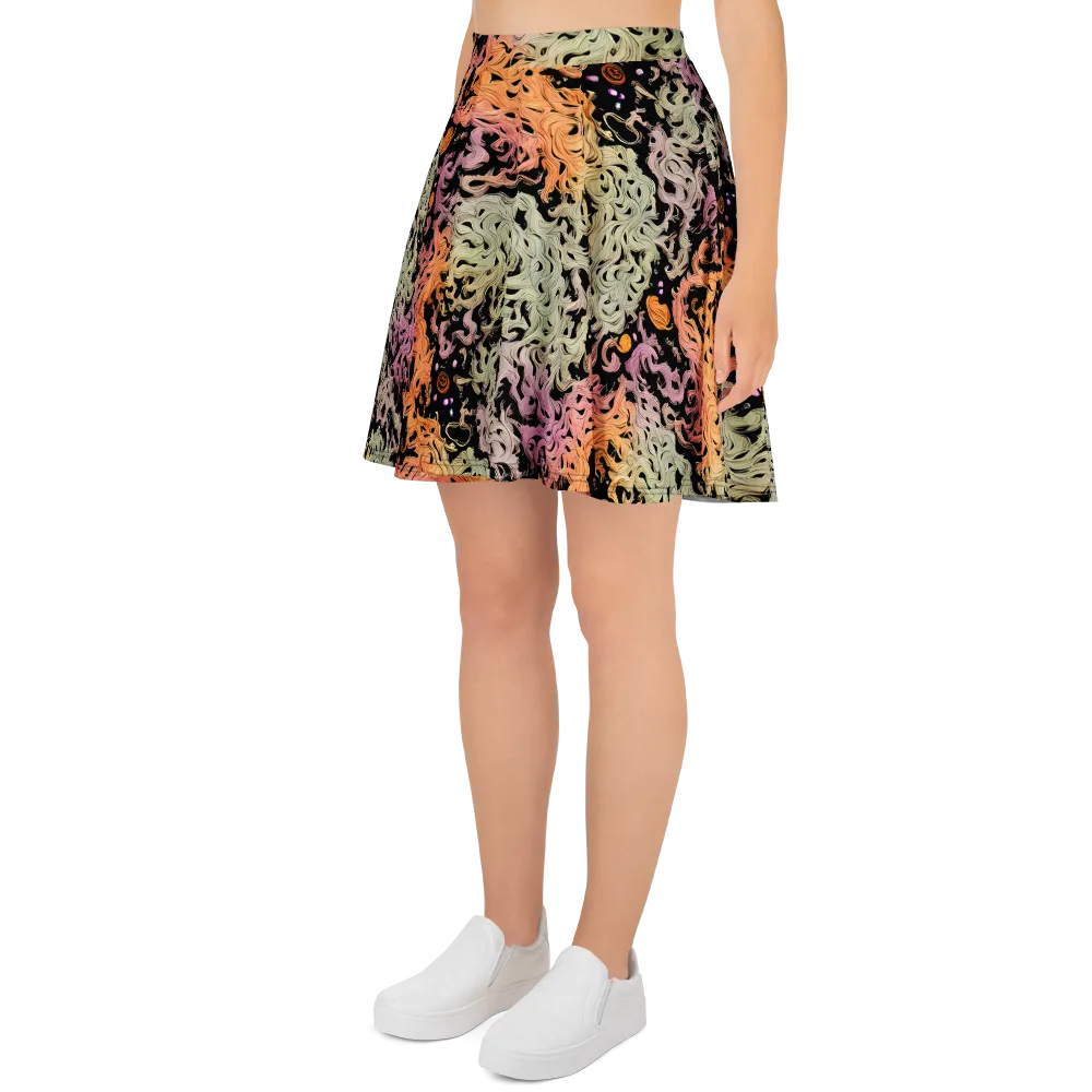 Flame Garden on Skater Skirt — Left