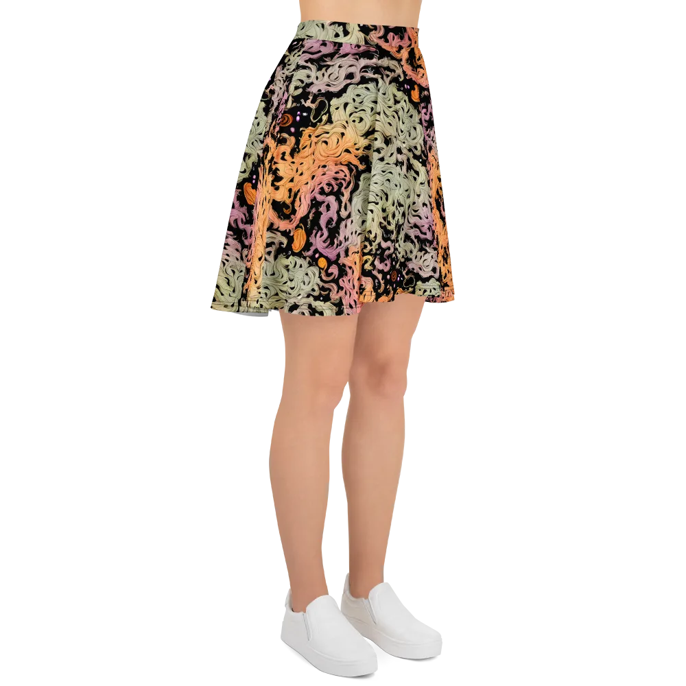 Flame Garden on Skater Skirt — Right