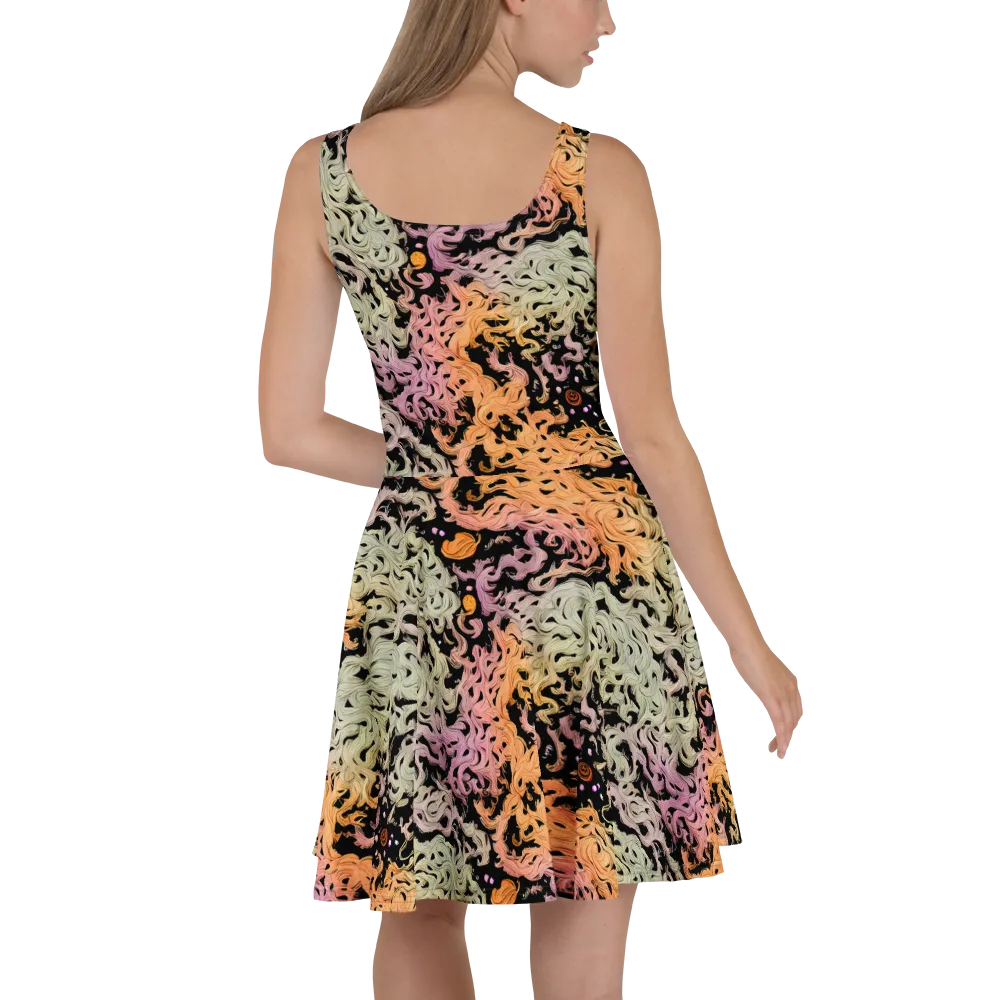 Flame Garden on Skater Dress — Back