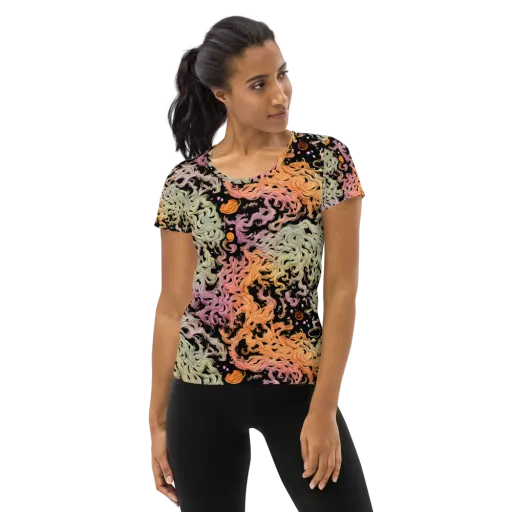 Flame Garden on a Women's Athletic T-Shirt
