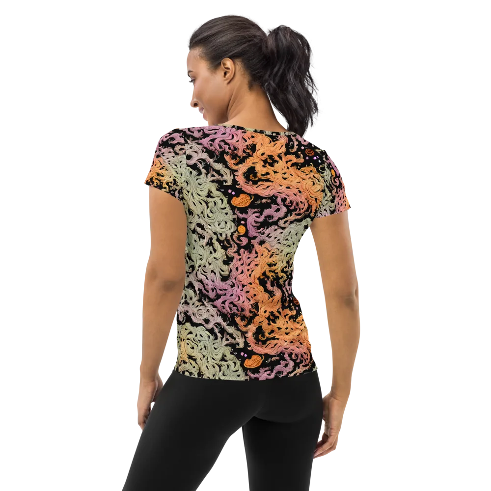 Flame Garden on Women's Athletic T-Shirt — Back