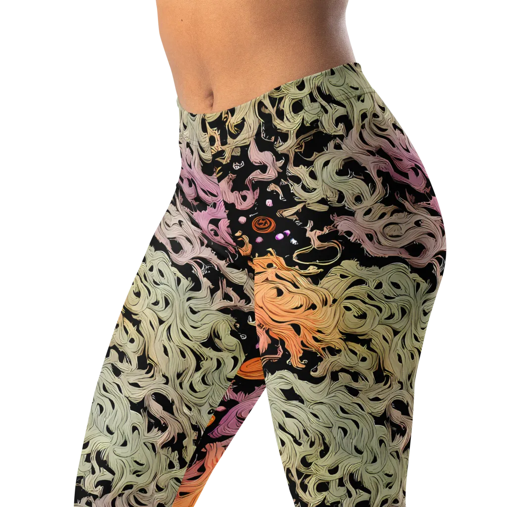 Flame Garden on Leggings — Left Front