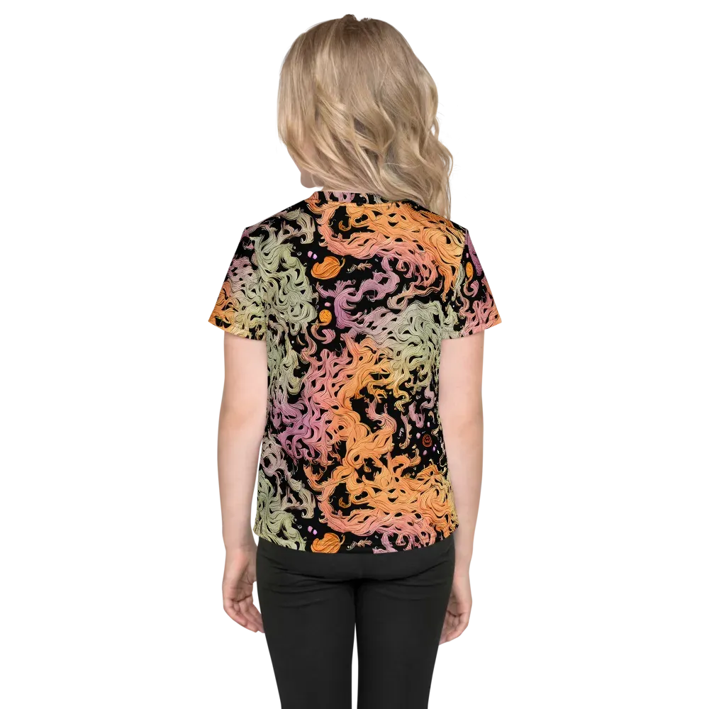 Flame Garden on Kids Crew Neck T-Shirt — Back