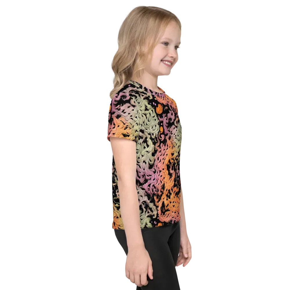 Flame Garden on Kids Crew Neck T-Shirt — Right