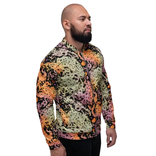 Flame Garden on a Bomber Jacket
