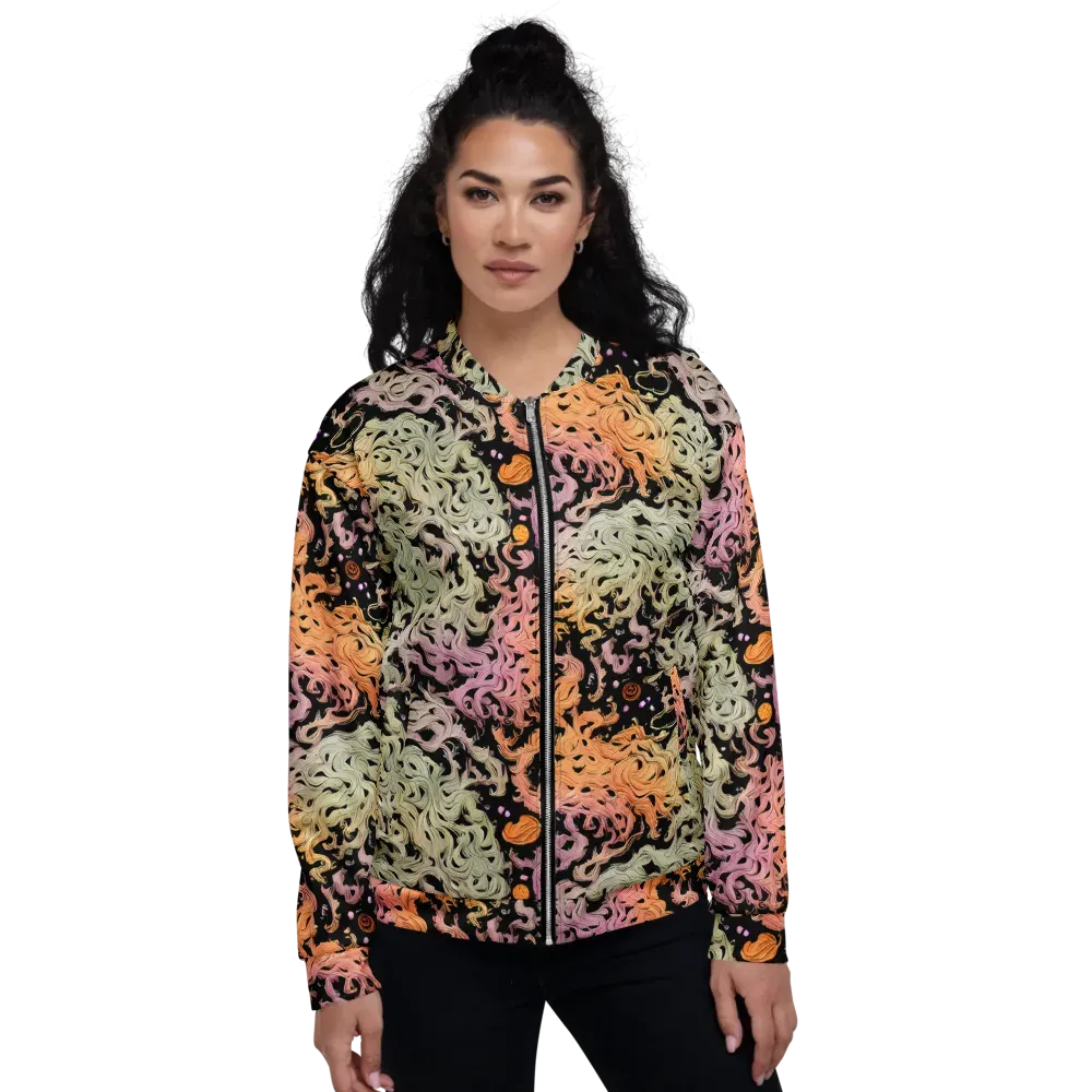 Flame Garden on Bomber Jacket — Front