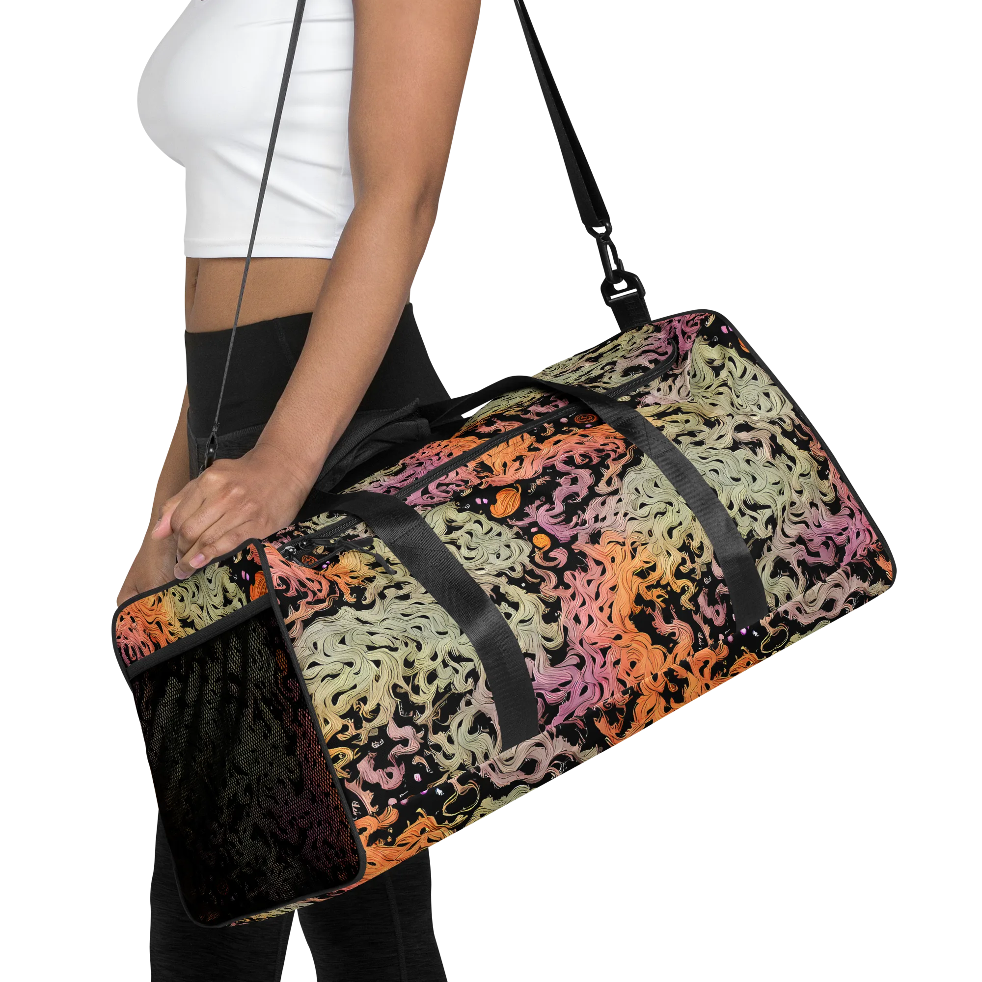 Flame Garden on Duffle Bag — Front