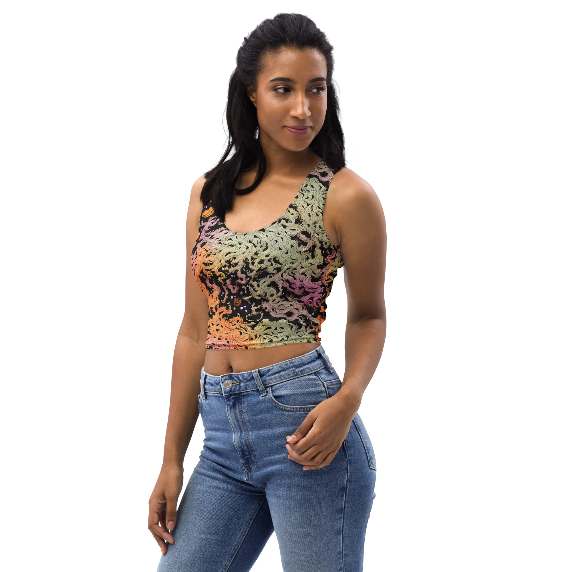 Flame Garden on Crop Top — Left Front