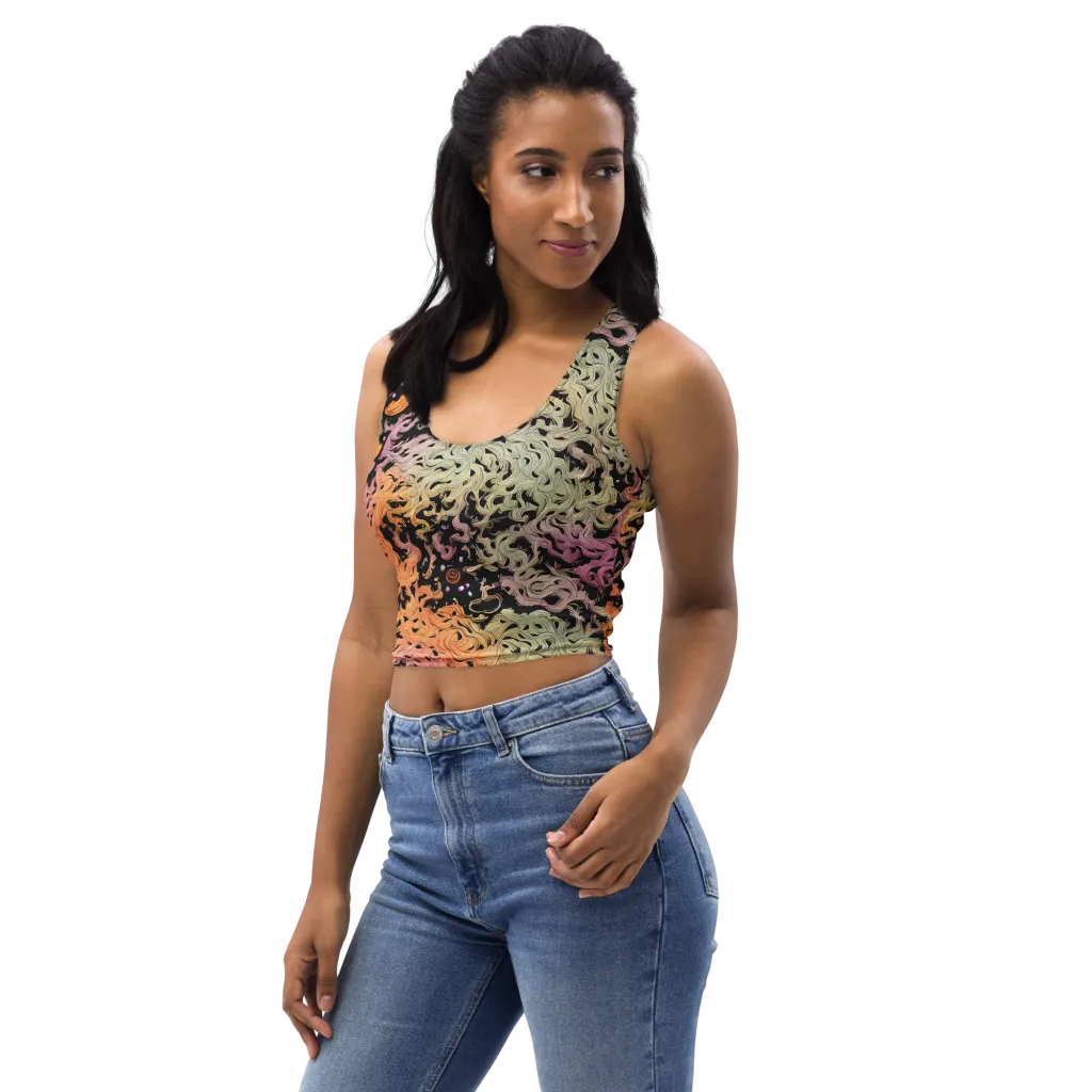 Flame Garden on Crop Top — Left Front
