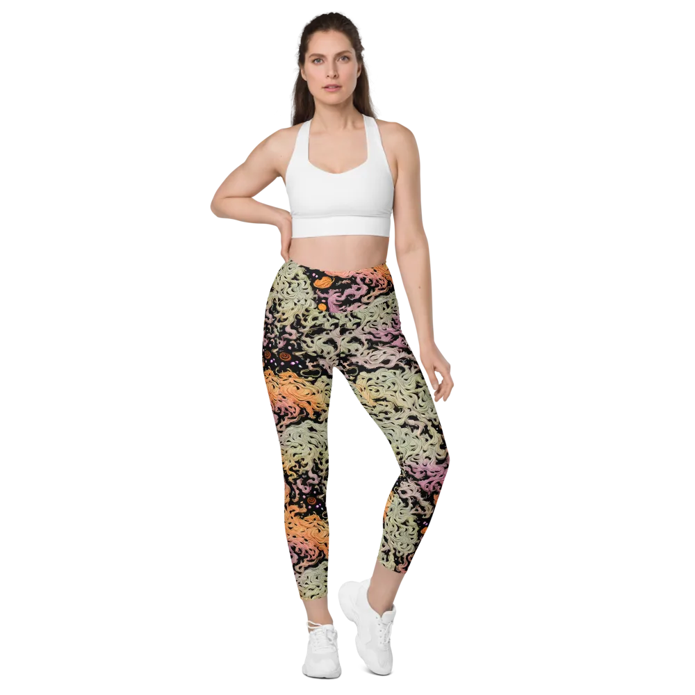 Flame Garden on Leggings with Pockets — Front