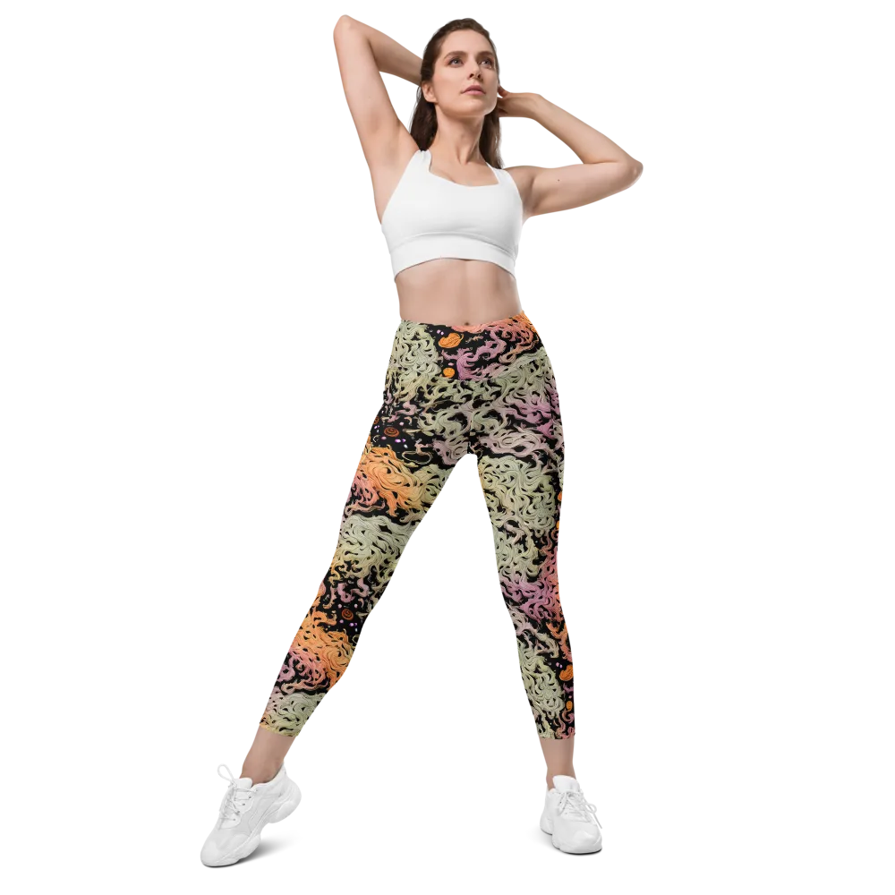 Flame Garden on Leggings with Pockets — Front