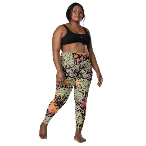 Flame Garden on a Leggings with Pockets