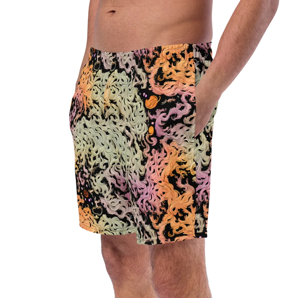 Flame Garden on Swim Trunks — Left Front