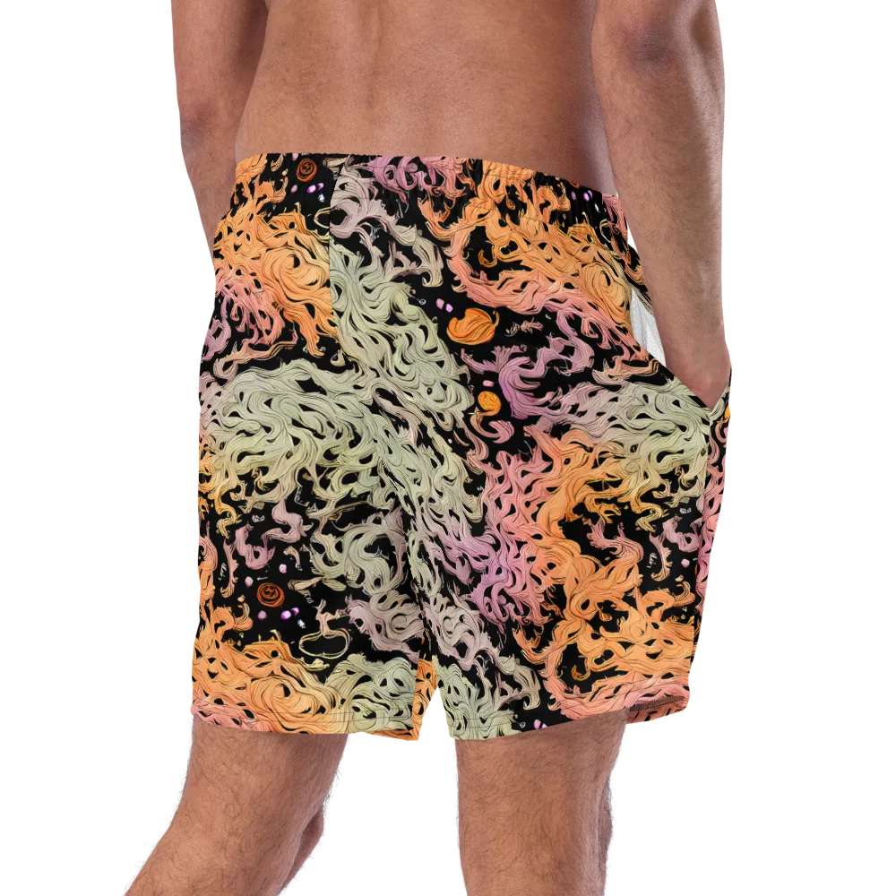 Flame Garden on Swim Trunks — Right Back