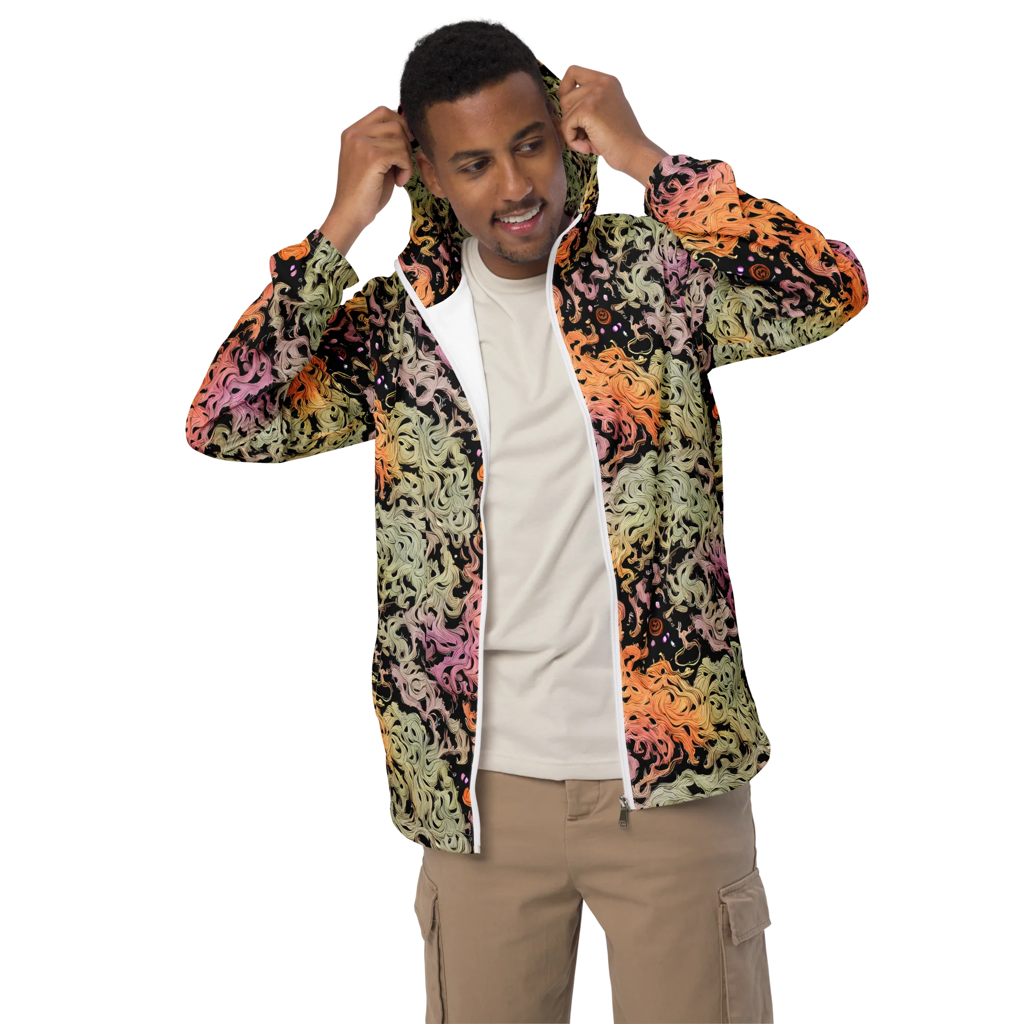 Flame Garden on Men's Windbreaker — Front