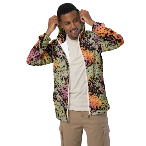 Flame Garden on a Men's Windbreaker