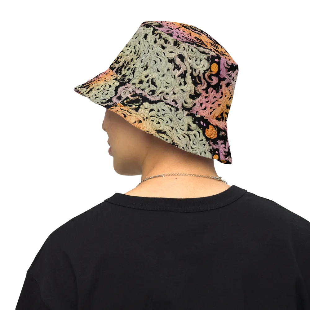 Flame Garden on Reversible Bucket Hat — Back Inside