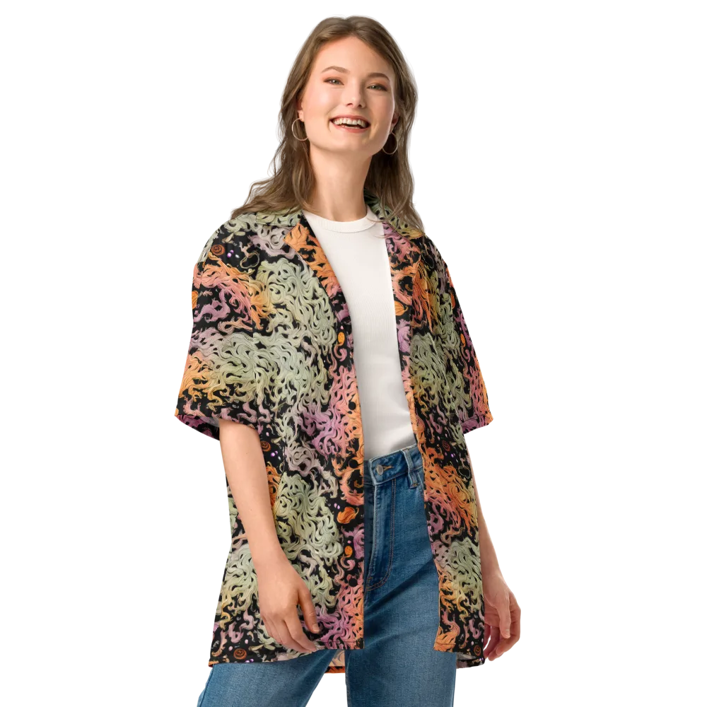 Flame Garden on Button Shirt — Front