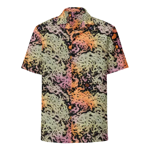 Flame Garden on a Button Shirt