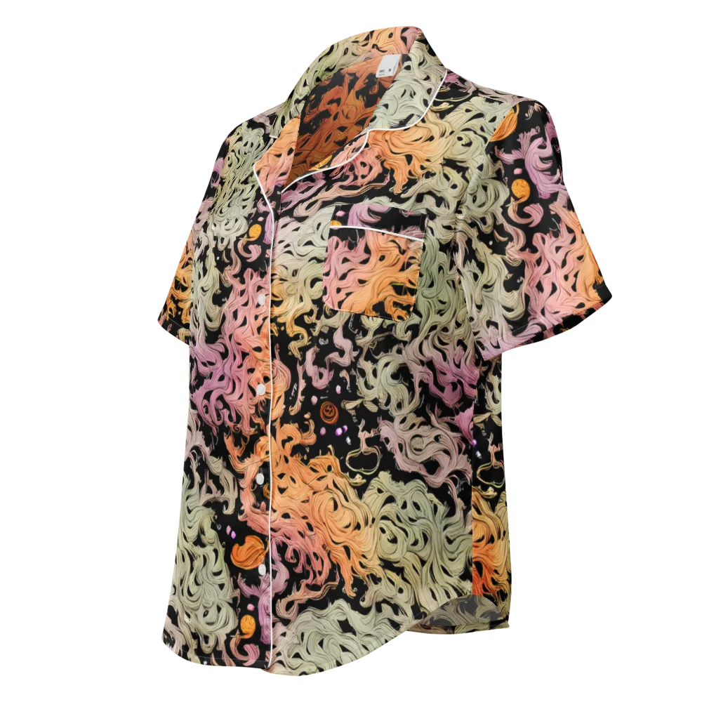Flame Garden on Women's Short Sleeve Pajama Top — Left Front
