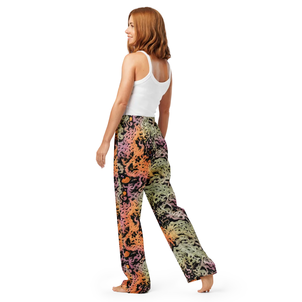 Flame Garden on Women's Pajama Pants — Back