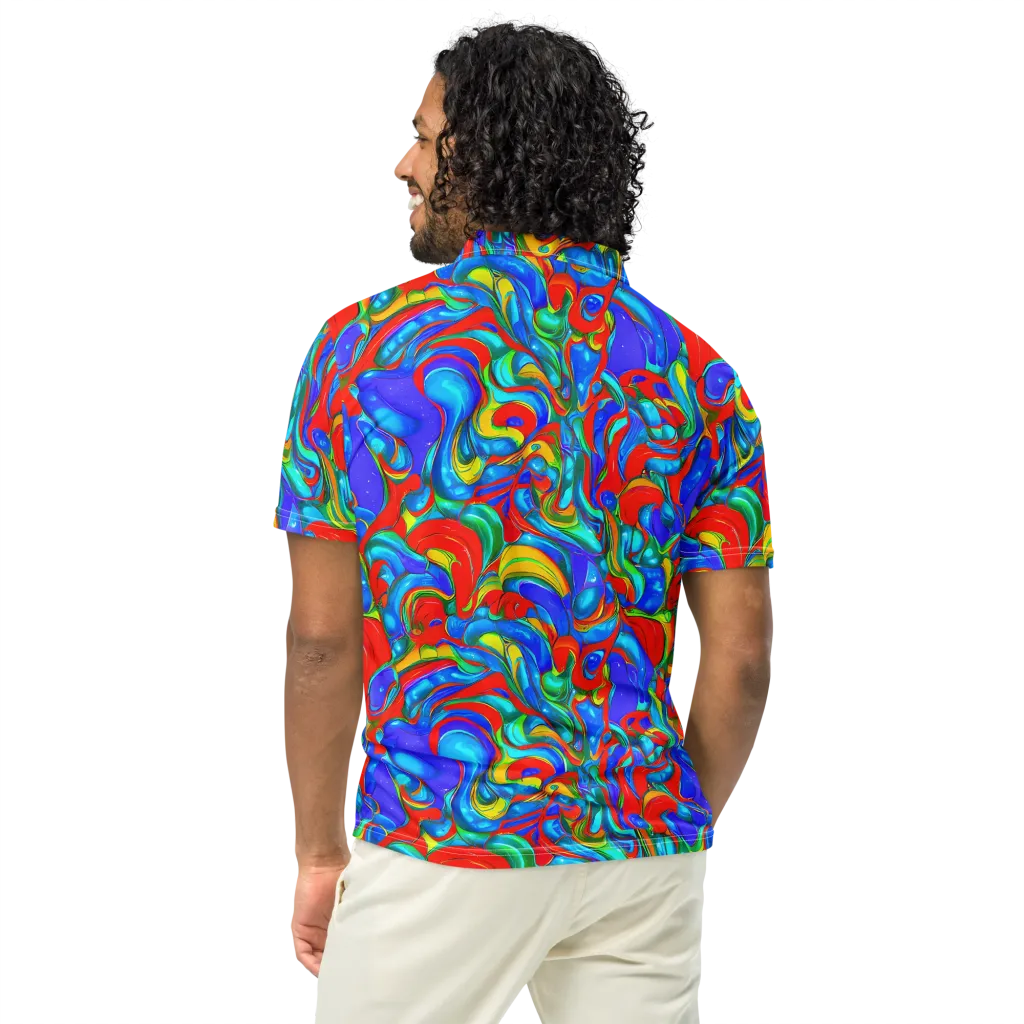 Hypercolor Flow on Men's Slim Fit Polo Shirt — Back
