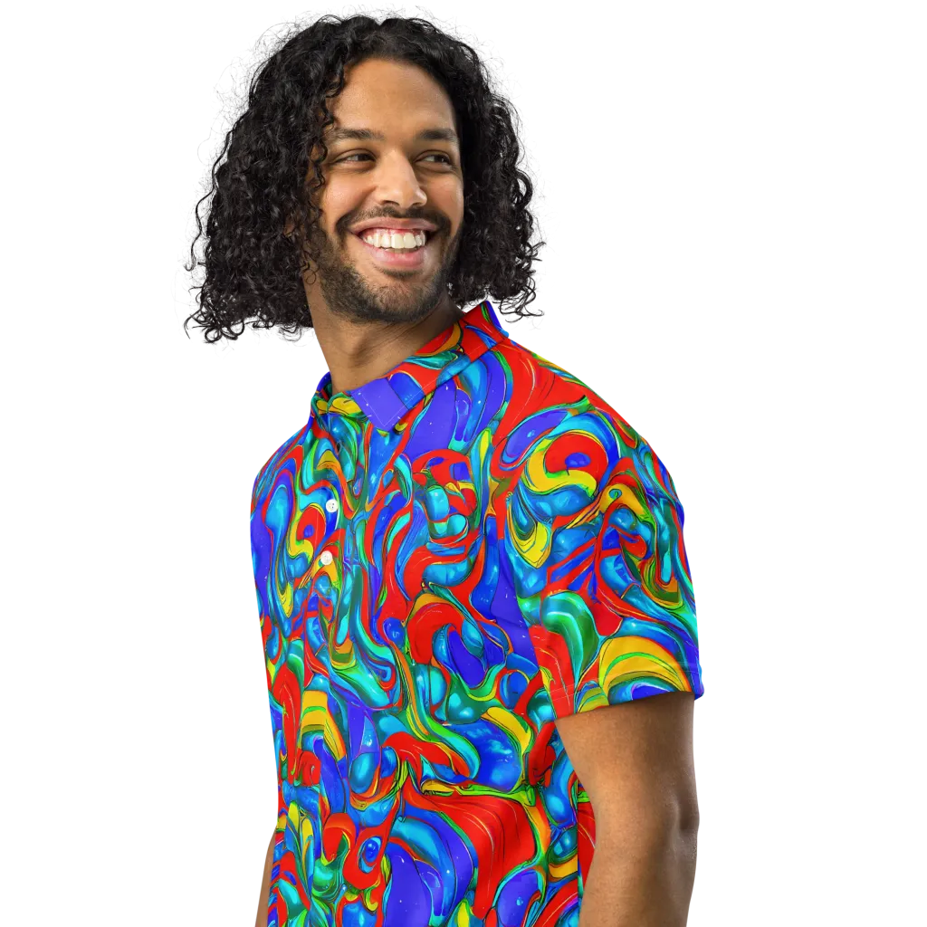 Hypercolor Flow on Men's Slim Fit Polo Shirt — Left Front