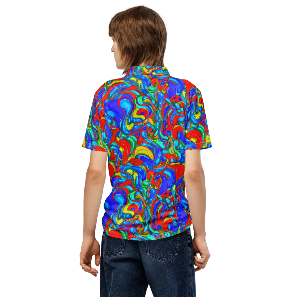Hypercolor Flow on Men's Slim Fit Polo Shirt — Back