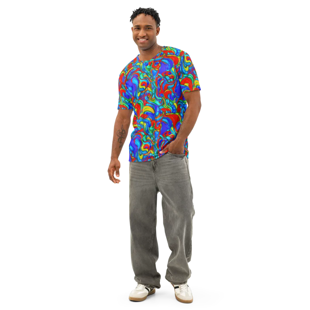 Hypercolor Flow on Men's Cotton Crew Neck T-Shirt — Front