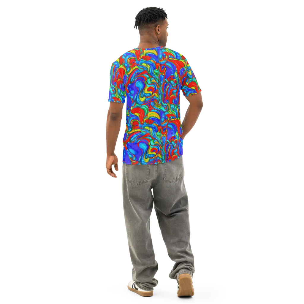 Hypercolor Flow on Men's Cotton Crew Neck T-Shirt — Back