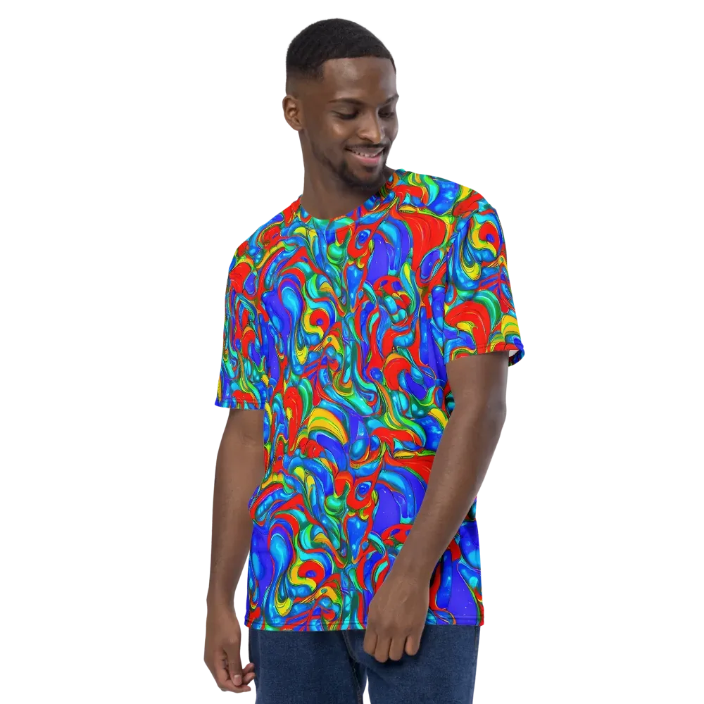 Hypercolor Flow on Men's Crew Neck T-Shirt — Left