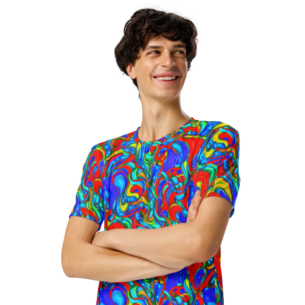 Hypercolor Flow on Men's Crew Neck T-Shirt — Left Front
