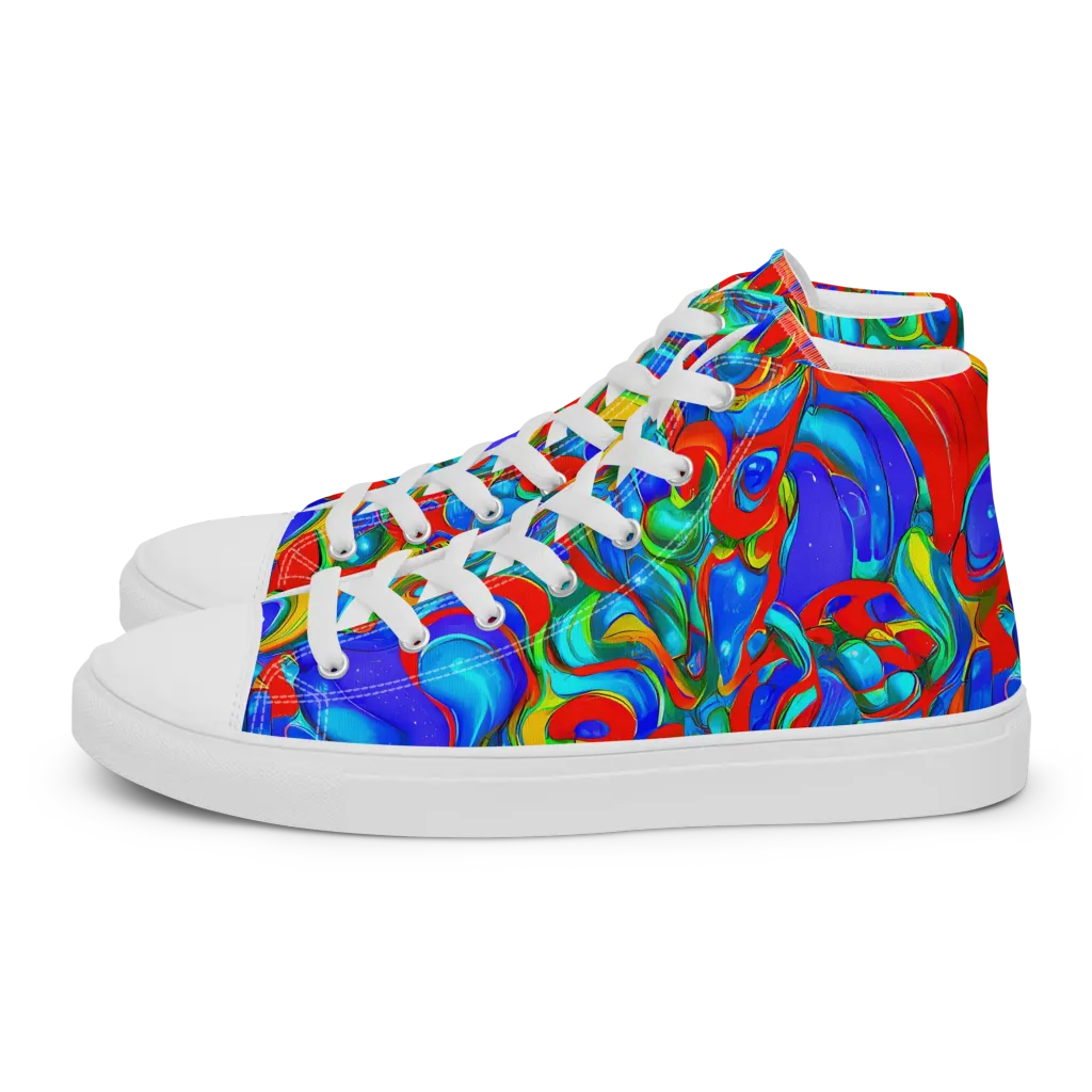 Hypercolor Flow on Men's High Top Canvas Shoes — Left