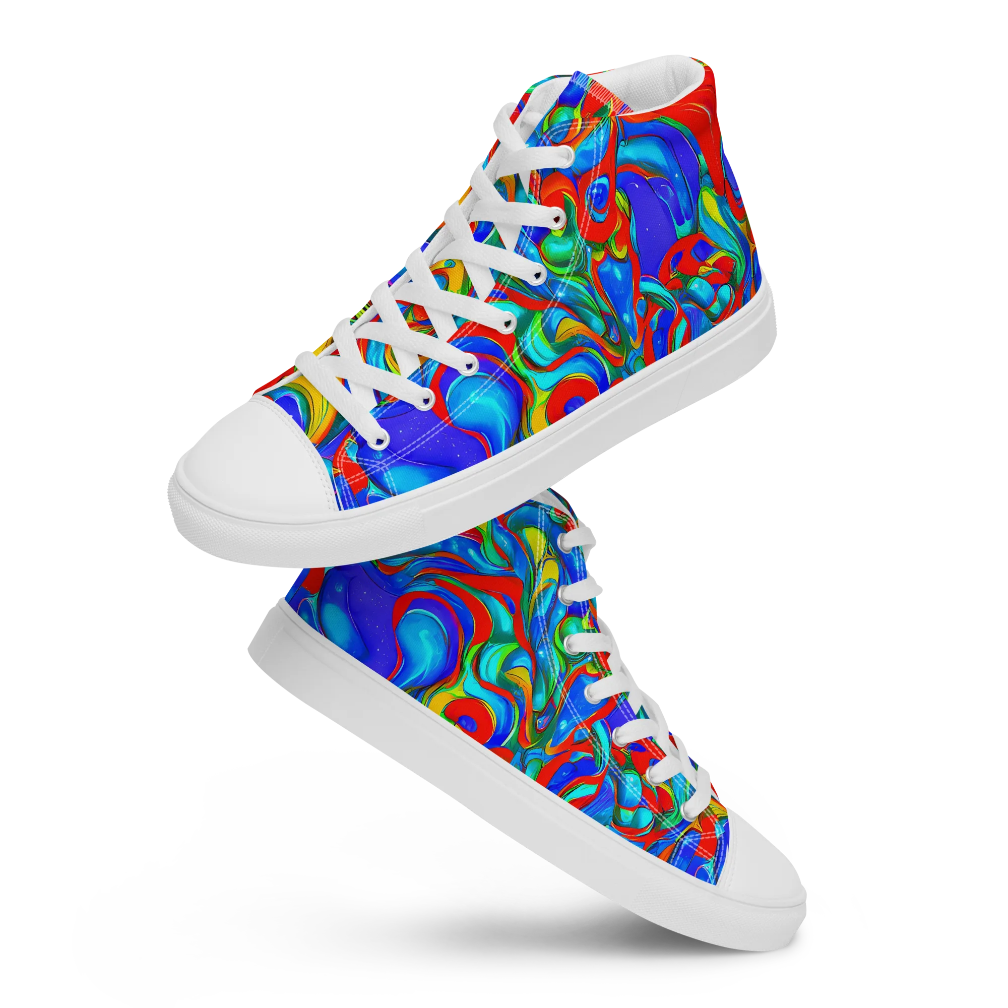 Hypercolor Flow on Men's High Top Canvas Shoes — Front