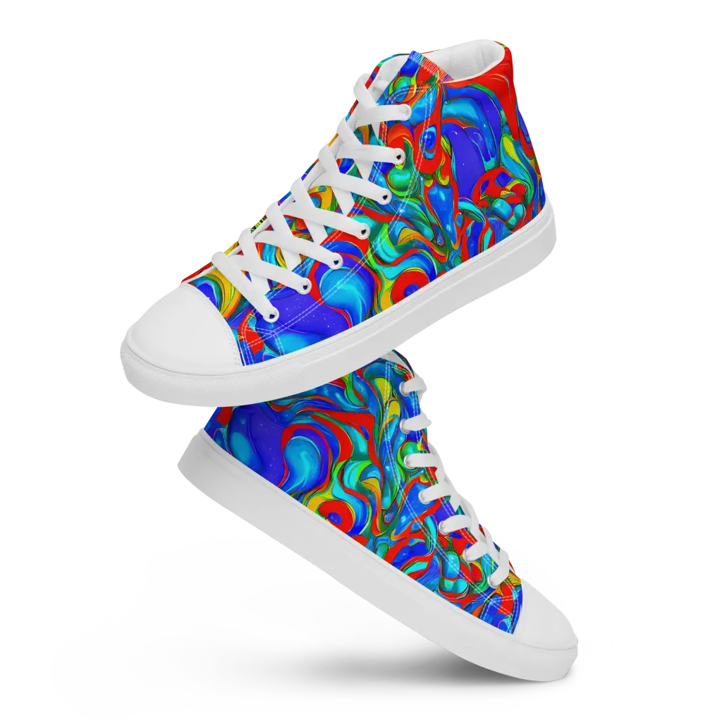 Hypercolor Flow on Men's High Top Canvas Shoes — Front