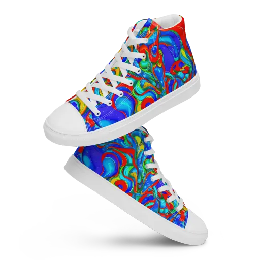 Hypercolor Flow on a Men's High Top Canvas Shoes