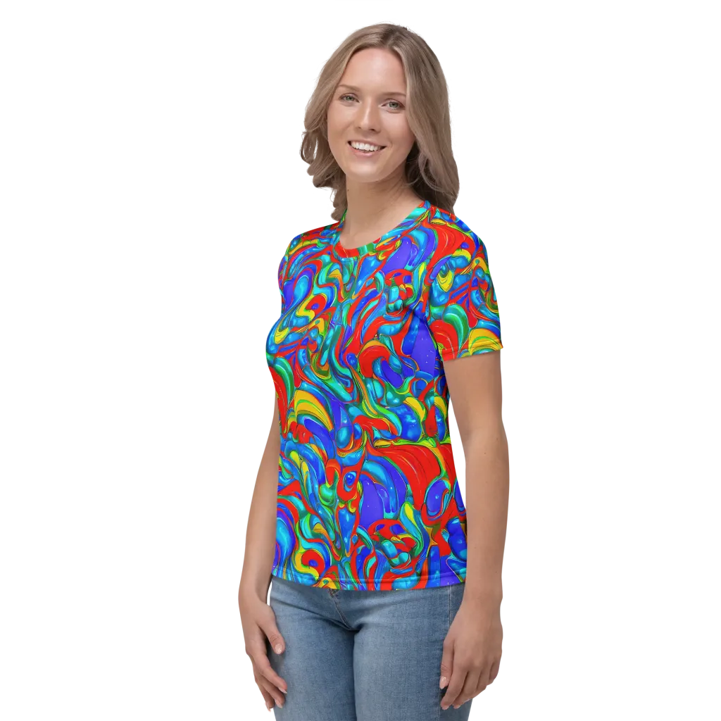 Hypercolor Flow on Women's Crew Neck T-Shirt — Left