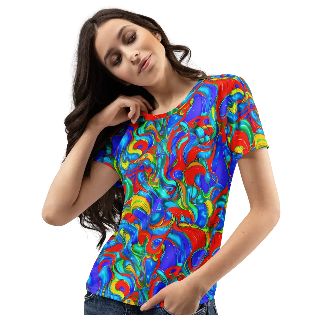 Hypercolor Flow on Women's Crew Neck T-Shirt — Left Front