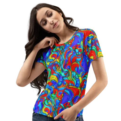 Hypercolor Flow on a Women's Crew Neck T-Shirt