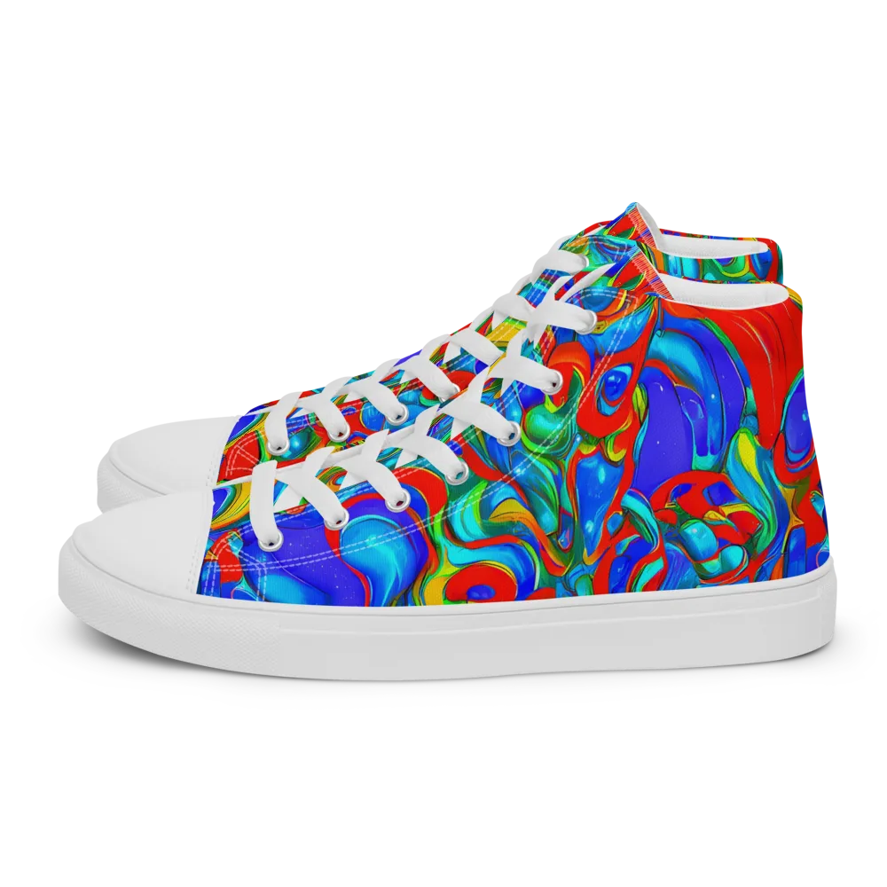 Hypercolor Flow on Women's High Top Canvas Shoes — Left