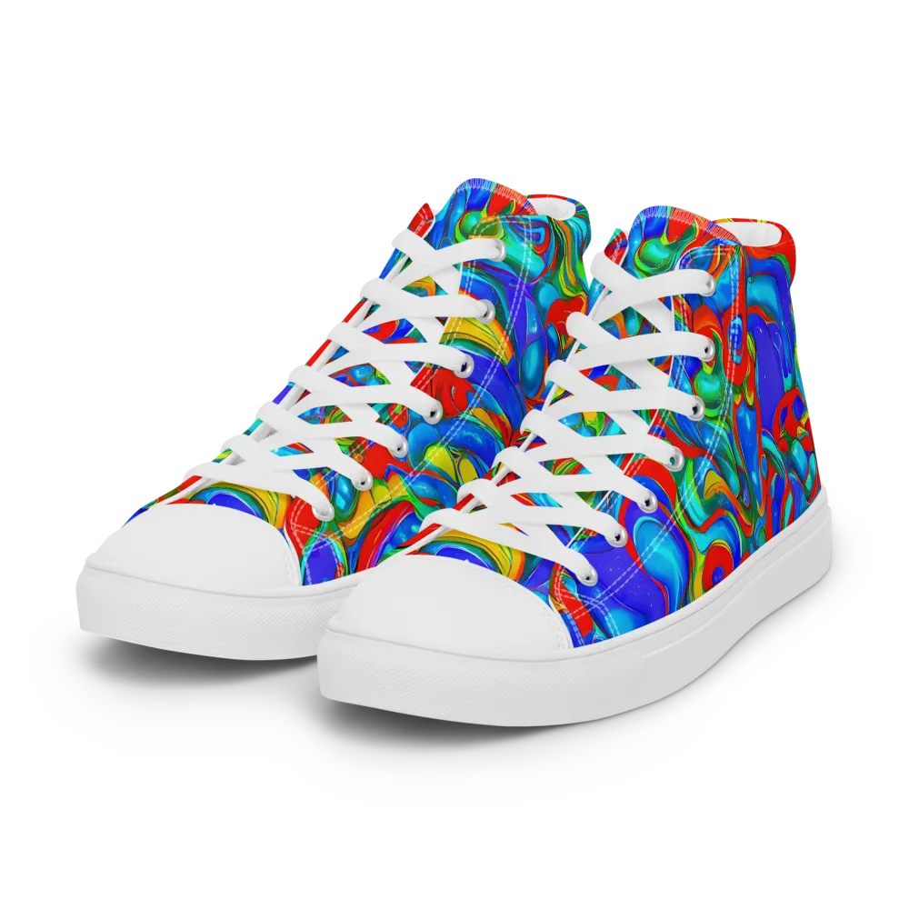 Hypercolor Flow on Women's High Top Canvas Shoes — Left Front
