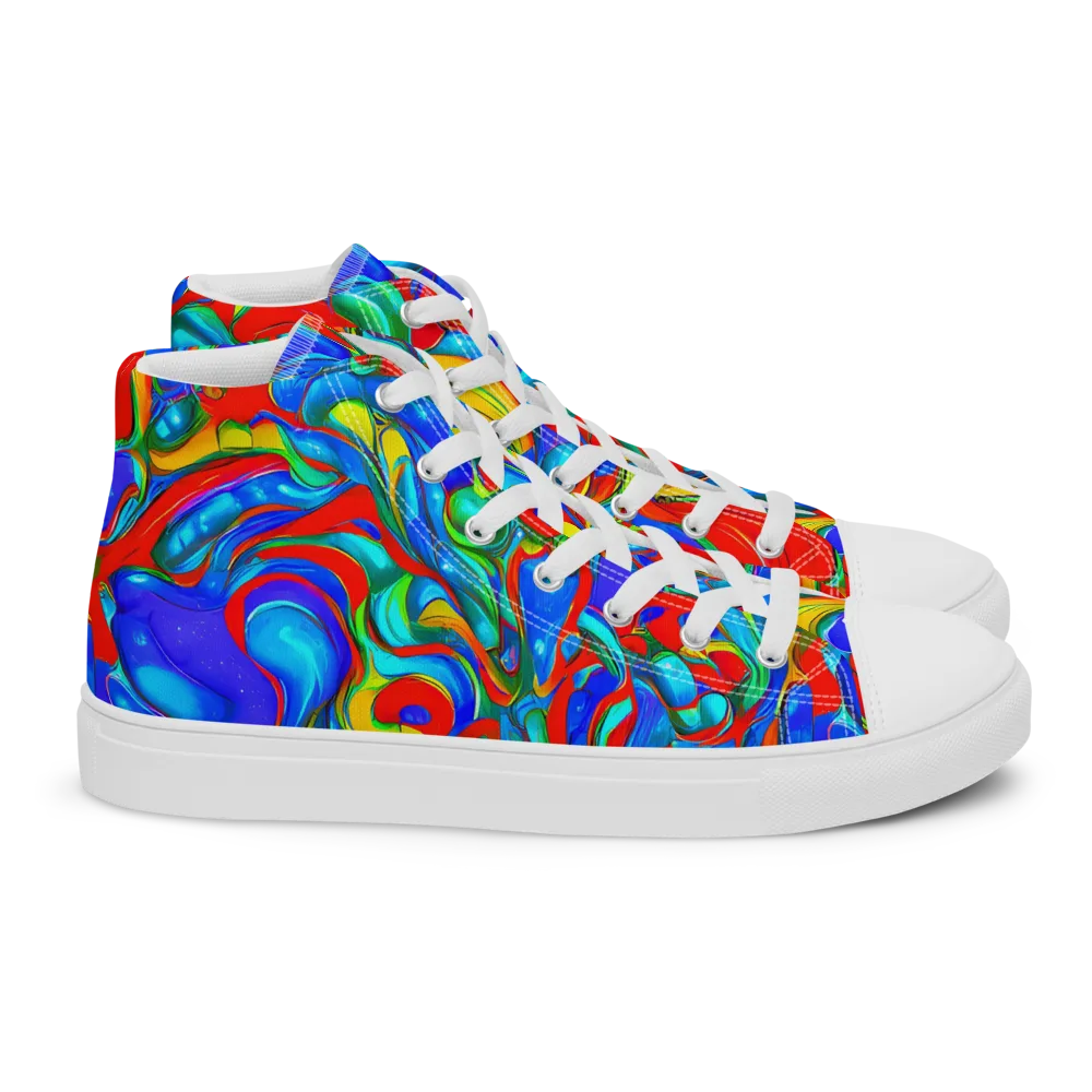 Hypercolor Flow on Women's High Top Canvas Shoes — Right