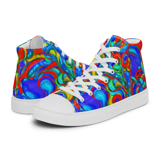 Hypercolor Flow on a Women's High Top Canvas Shoes